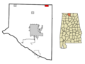 Limestone County Alabama Incorporated and Unincorporated areas Ardmore Highlighted