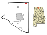 Limestone County Alabama Incorporated and Unincorporated areas Ardmore Highlighted.svg