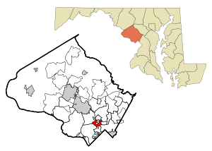 Archivo:Montgomery County Maryland Incorporated and Unincorporated areas South Kensington Highlighted