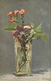 Archivo:Oeillets et clématite dans un vase de cristal (ca.1882) - Edouard Manet (Musée d'Orsay, Paris)
