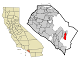 Orange County California Incorporated and Unincorporated areas Coto de Caza Highlighted.svg