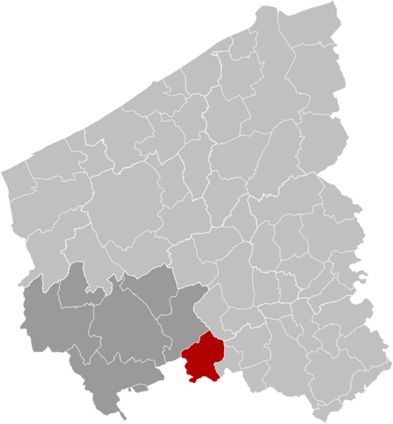 Wervik West-Flanders Belgium Map