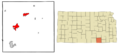 Cowley County Kansas Incorporated and Unincorporated areas Winfield Highlighted