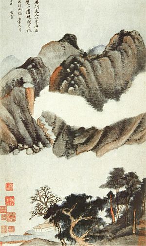 Archivo:Dong Qichang. Eight Scenes in Autumn.3. Album leaf. 1620. Shanghai Museum.