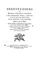 Frisi - Instituzioni di meccanica, d'idrostatica, d'idrometria e dell' architettura statica e idraulica, 1777 - 1490112 F