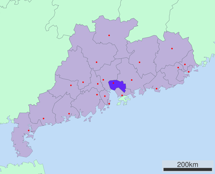 Guangdong subdivisions - Dongguan