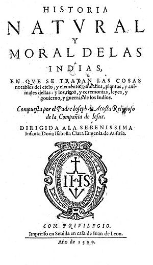 Archivo:Historia natural y moral de las Indias, title page. Wellcome L0001208