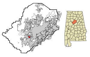Jefferson County Alabama Incorporated and Unincorporated areas Brighton Highlighted.svg