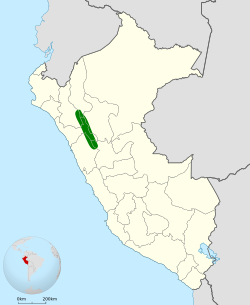 Distribución geográfica de la viudita del Marañón.