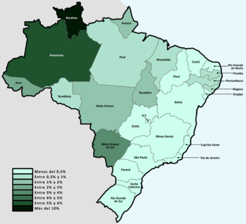 Archivo:Mapa de poblacion indigena de Brasil por estados