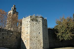 Archivo:Monestir de Sant Cugat - Detall muralles de llevant