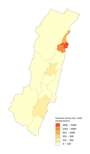 Archivo:Population density map of Hualien (Dec 2009)