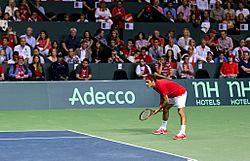 Archivo:Roger Federer Davis Cup vs. Fabio Fognini (Italy)