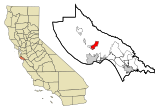 Santa Cruz County California Incorporated and Unincorporated areas Scotts Valley Highlighted.svg