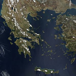 Archivo:Satellite image of Greece in March 2003