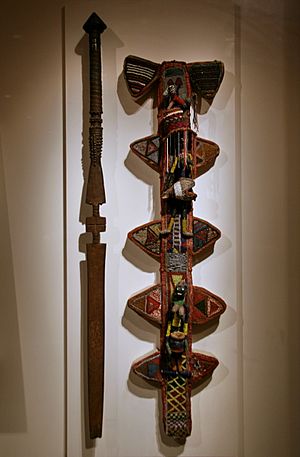 Staff and sheath for Orisha Oko, Yoruba peoples, Oyo region, Irawo village, Nigeria, Late 19th to early 20th century, Staff iron, wood (2923635450).jpg