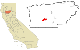 Tehama County California Incorporated and Unincorporated areas Rancho Tehama Reserve Highlighted.svg