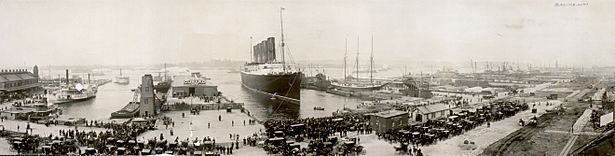 Archivo:The Lusitania at end of record voyage 1907 LC-USZ62-64956
