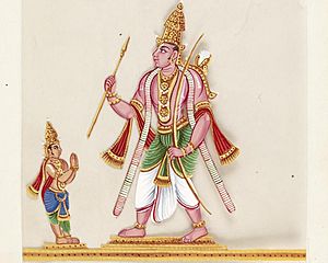 Archivo:"Incarnation of Vishnu" Rama art detail, from- Indian - Leaf from Bound Collection of 20 Miniatures Depicting Village Life - Walters 35176L (cropped)