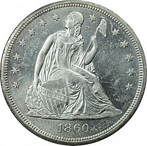 Archivo:1860-O Seated Liberty dollar obverse