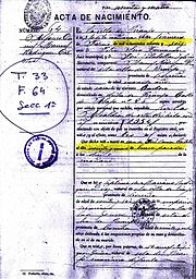 Archivo:Acta de nacimiento Alfonso Daniel Manuel Rodríguez Castelao
