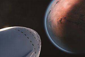 Archivo:Artist’s rendering of the approach to Mars