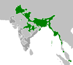 Bengal Presidency in British India with dependencies 1852.png