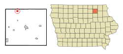 Chickasaw County Iowa Incorporated and Unincorporated areas Alta Vista Highlighted.svg