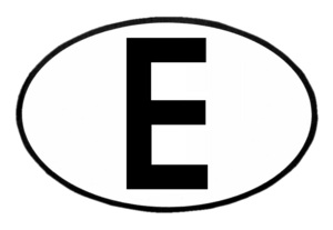 Archivo:E international vehicle registration oval