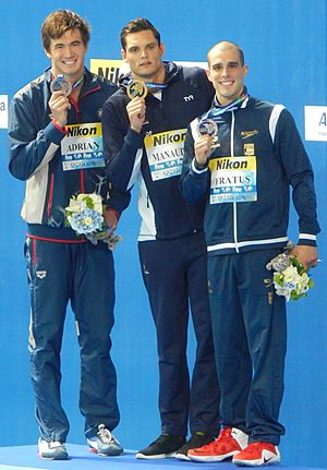 Archivo:Kazan 2015 - Victory Ceremony 50m freestyle M
