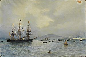 Archivo:La vuelta a la patria, el día 9 de enero de 1875 (Museo del Prado)