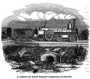 Archivo:London and North Western passenger locomotive - circa 1852 illustration