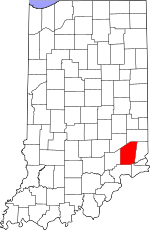 Map of Indiana highlighting Ripley County.svg