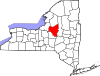 Mapa de Nueva York con la ubicación del condado de Oneida