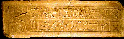 Archivo:StoneReliefWithNameOfPepiI RosicrucianEgyptianMuseum