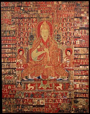 Archivo:Tsongkapa, thangka from Tibet in the 15th-century, painting on cloth - Google Art Project