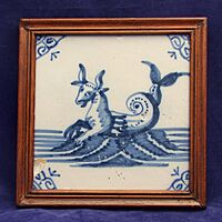 Archivo:17th century delft tile seamonster