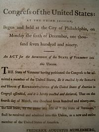 Archivo:Acta de Admisión de Vermont en los Estados Unidos 1794