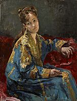 Alfred-Stevens-Girl wearing a kimono