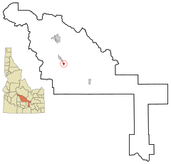 Blaine County Idaho Incorporated and Unincorporated areas Bellevue Highlighted.svg