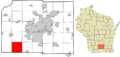 Dane County Wisconsin incorporated and unincorporated areas Primrose highlighted