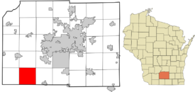 Dane County Wisconsin incorporated and unincorporated areas Primrose highlighted.svg