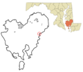 Dorchester County Maryland Incorporated and Unincorporated areas Vienna Highlighted