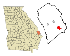 Effingham County Georgia Incorporated and Unincorporated areas Rincon Highlighted.svg