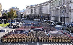 Archivo:Final rehearsal of the parade. Joint photo with participants of the "Army Parade" on the occasion of the Independence Day of Ukraine