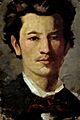 Francesco Filippini, Autoritratto giovanile, 1873-1875, olio su cartone, 32 x 21 cm, Musei Civici d'Arte e storia (Brescia), inv. 1526