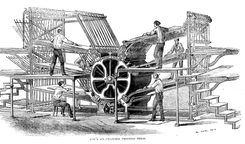Hoe's six-cylinder press