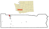 Lewis County Washington Incorporated and Unincorporated areas Fords Prairie Highlighted.svg