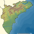Localización del río Girona respecto de la provincia de Alicante