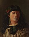 Louis John Steele - Portrait of a young Maori woman with moko - Google Art Project